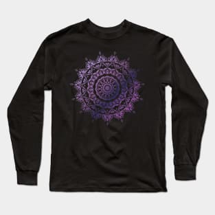 Purple Gradient Mandala Long Sleeve T-Shirt